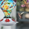 thumbnail image 3 of Hummingbird Feeder, BOLITE Glass Hummingbird Feeders for Outdoors Hanging, with Ant Moat and Five Feeding Ports, 22 Ounces, Leak Proof, Red, Birthday Gifts for Women Men, Gifts for Mom Dad, 3 of 10