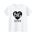 thumbnail image 4 of WTOBBY Summer Kids "BIG SISTER" Round Neck Short Sleeve Casual T-Shirt Top for Girls - Ideal for Sibling Fun and Everyday Adventures,White 100, 4 of 4