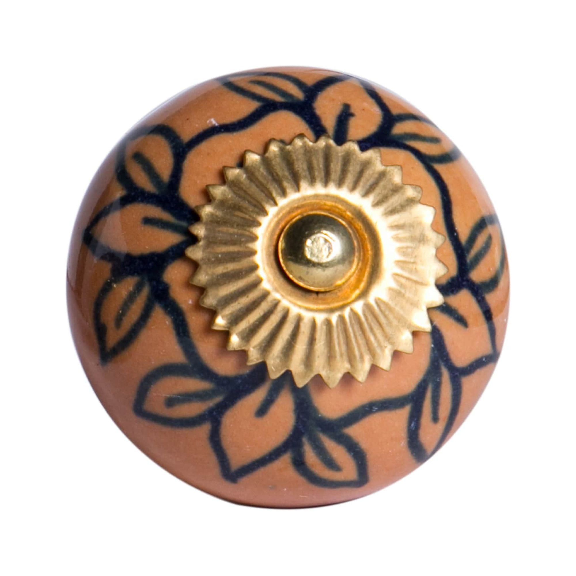 Knob-It Vintage Handpainted Ceramic Knob (8-Pack) BLACK/