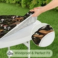 thumbnail image 5 of Brown Mushroom Plant Black Pattern Round Fitted Tablecloth with Elastic Edge,Dining Table Cover Waterproof,Outdoor Round Tablecloth for Camping,Dining,Indoor and Outdoor, 5 of 7