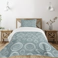 thumbnail image 3 of Ambesonne Geometric Quilted Bedspread Set 2 Pcs, Wavy Short Lines, Twin Size, Blue Grey Dust, 3 of 6