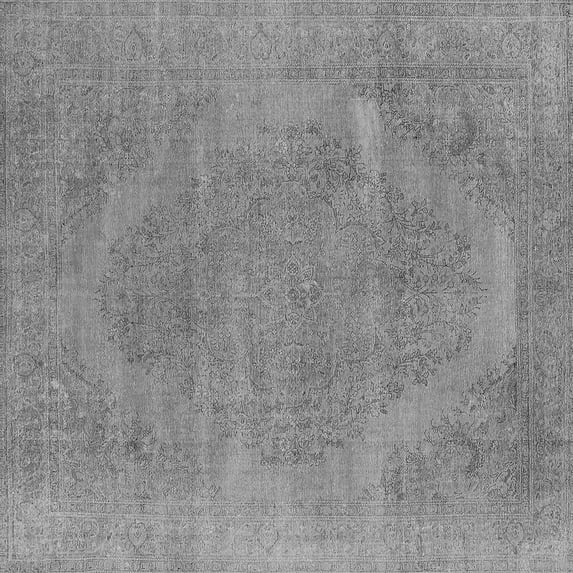 Ahgly Company Indoor Square Oriental Gray Industrial Area Rugs, 5' Square