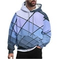thumbnail image 2 of Mens Pullover Hoodies Sweatshirts Big & Tall M-4X Plus Size Long Sleeve Tops with Pocket Casual Basic Loose Argyle Printed Comfort Hoodie, 2 of 6