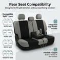 thumbnail image 4 of FH Group Universal Fit Flat Cloth Car Seat Cover Set For Car Truck SUV Van - Full Set Gray, 4 of 9