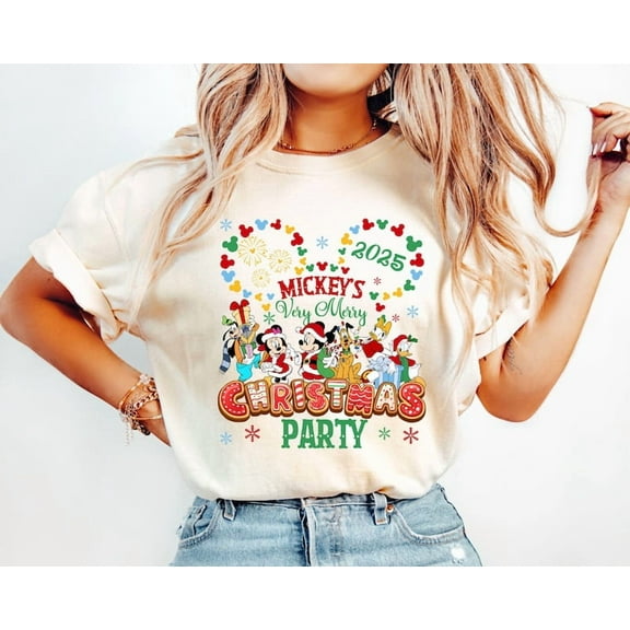 Retro Mickey's Very Merry Christmas Party 2025 Shirts, Mickey and Friends Christmas Matching Tee, WDW Disneyland Xmas Family Shirts