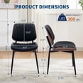 thumbnail image 2 of Yeshouse juego de 2 sillas de comedor modernas, estilo retro, asiento de cuero sintético, respaldo de madera curvada de nogal y patas metálicas ajustables, ideales para comedor o cocina, 2 of 9