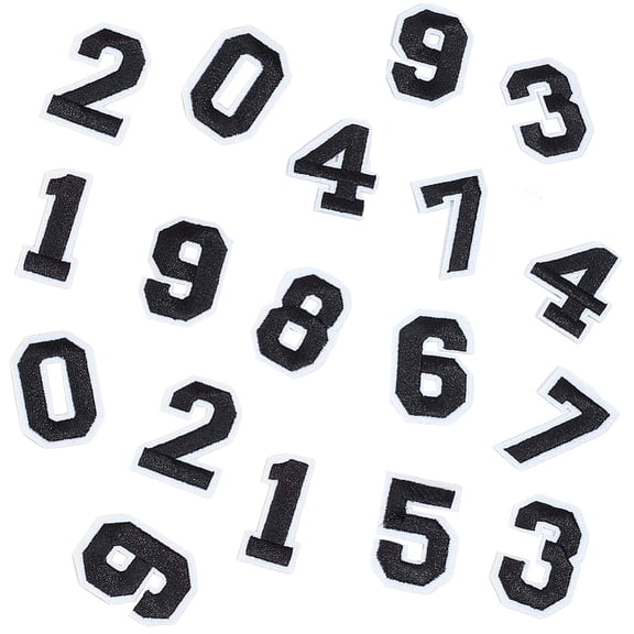 50PCS Iron on Numbers Patches Black 0-9 Sew on Patches Wool Felt Embroidery Number Applique Fabric Repair Patches Decals