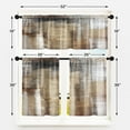 thumbnail image 4 of Brown Kitchen Window Curtains Valance and Tier Set 36 Inch, Grey Beige Modern Rod Pocket Short Tier Curtain, Abstract Art Small Cafe Drapes for Kitchen Decor, 4 of 6
