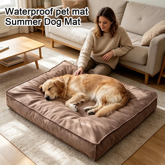 Cooling Pet Bed Pet Cooling Pad Outdoor Dog Bed Washable Dog Bed for Crate Brown, 1 Pack