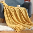 thumbnail image 5 of Slopehill Beige Textured Acrylic Knitted Throw, 50" x 60", 5 of 9