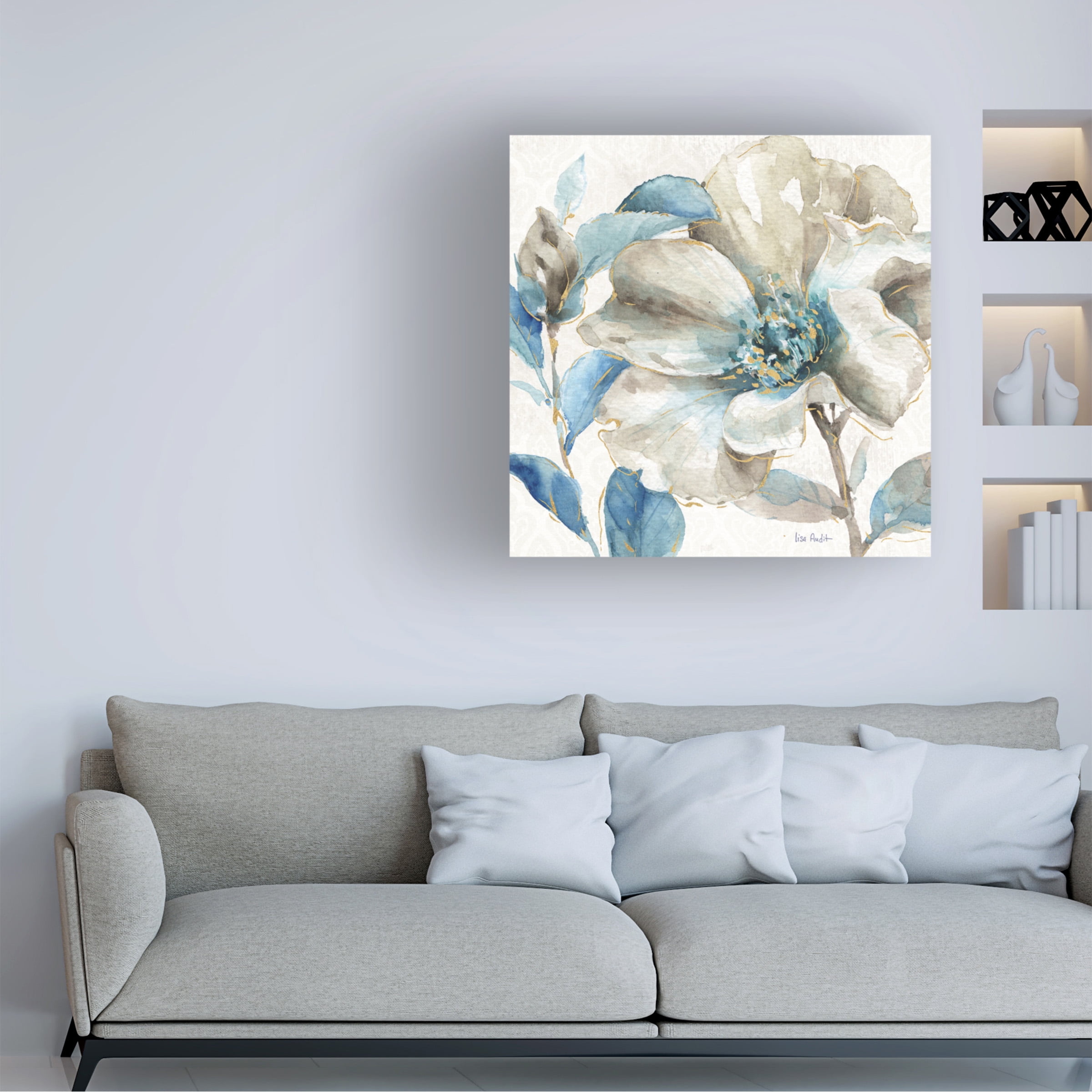 Trademark Fine Art Lisa Audit Indigold IV Canvas Wall Art - 35x35