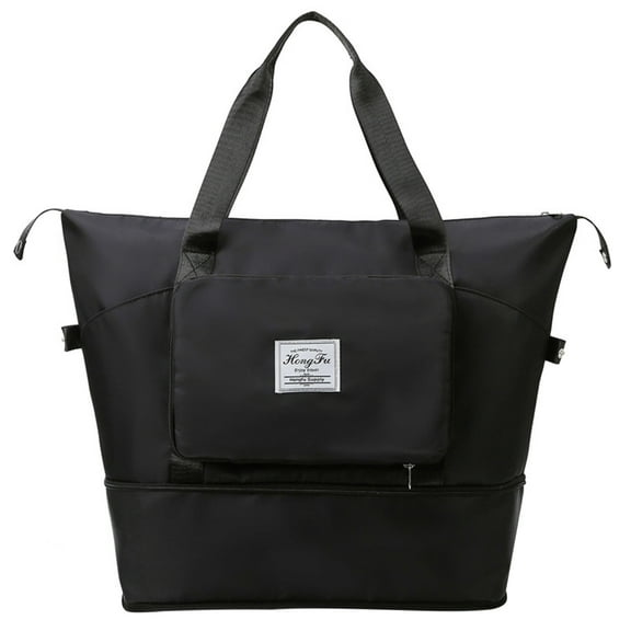LACKUST Expandable Gym & Duffle Bags, Large Capacity, Lightweight, Overnight, Sports & Travel, For Men & Women,Black