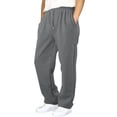 thumbnail image 2 of OIOLOYJM Boys' Baggy Sweatpants Straight Leg Open Bottom Casual Drawstring Elastic Waist Pants Athletic Workout Breathable Sweat Pants with Pockets Gray 14-15 Year, 2 of 4