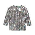 thumbnail image 3 of GA WEIHUA Kids Summer Tunic Tops Night Sparkly Glitter Printed T Shirts Loose Soft 3/4 SleeveTees Blouses Cute Crewneck Dressy Casual Shirts(Silver,9 Years), 3 of 4