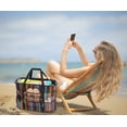 thumbnail image 4 of KABAQOO Women Extra Large Beach Bag Shop Grocery Bag Picnic Mesh Travel Tote Bag with Zip and Pocket, 4 of 6