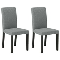 Gymax Dining Chair Set of 2 Mid-Century Modern Fabric Upholstered Parson Chairs