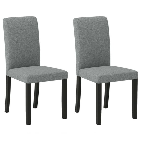 Gymax Dining Chair Set of 2 Mid-Century Modern Fabric Upholstered Parson Chairs