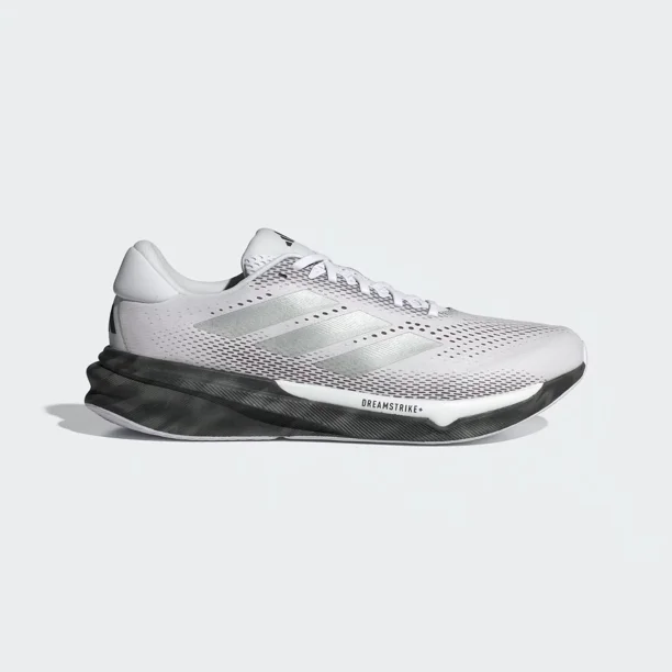 Adi-das Men's Supernova Stride 2 Running Shoes in Grey/Silver Metallic/Black