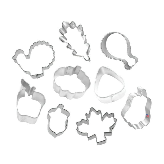 Mini Thanksgiving 9 Piece Cookie Cutter Set - The Cookie Cutter Shop - Tin Plate Steel