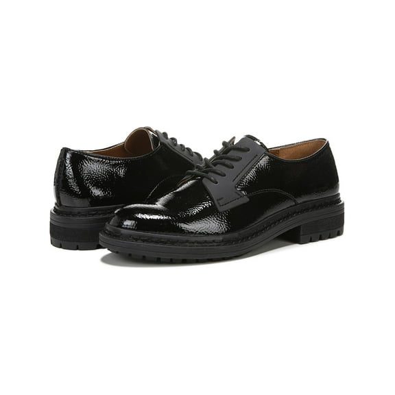 Franco Sarto Women's Sendra Lug Sole Derby Black Patent 6.5M