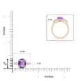 thumbnail image 3 of ANGARA Natural Cushion 2.7 ct Amethyst Three Stone Ring with Diamonds in 14K Rose Gold for Women (Size-10x8mm) | February Birthstone, Anniversary, Jewelry Gift for Women | Natural Amethyst Ring, 3 of 8