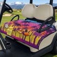 thumbnail image 3 of COEQINE Golf Cart Seat Blanket Towel, Folds Compact for Carrying, 51.2x30.3 Inch Fit for EZGO/Yamaha/Club Car, 4 Compartment Storage, Quilted Comfort Layer, Pink Blue Hawaiian Palm Tree, 3 of 8