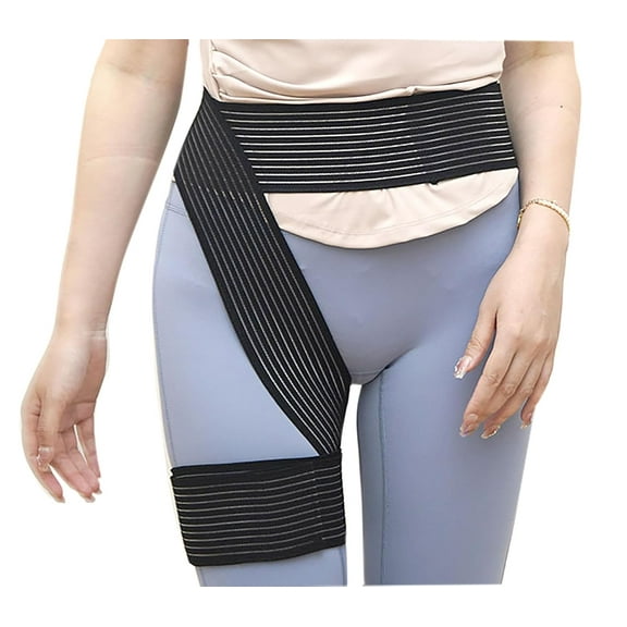 Hip Support Belt, 110 Inch x 3 Inch Black Nylon Adjustable Groin Wrap for Brace of Hip, Groin and Thigh (Black)