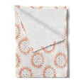 thumbnail image 2 of Abstract Soft Flannel Fleece Throw Blanket, Hand Drawn Sun with Mini Heart Motifs, Cozy Plush for Indoor and Outdoor Use, 60" x 80", Coconut Salmon, by Ambesonne, 2 of 5