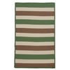 Colonial Mills 7' x 9' Moss Green and Brown Striped Rectangular Braided Area Throw Rug