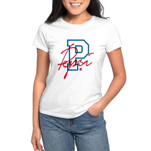 CafePress - Pepsi Varsity Letter Women's Classic White T Shirt - Women's Classic T-Shirt