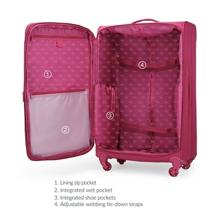 iFLY Softside Passion 20" Carry-on Luggage, Fuchsia