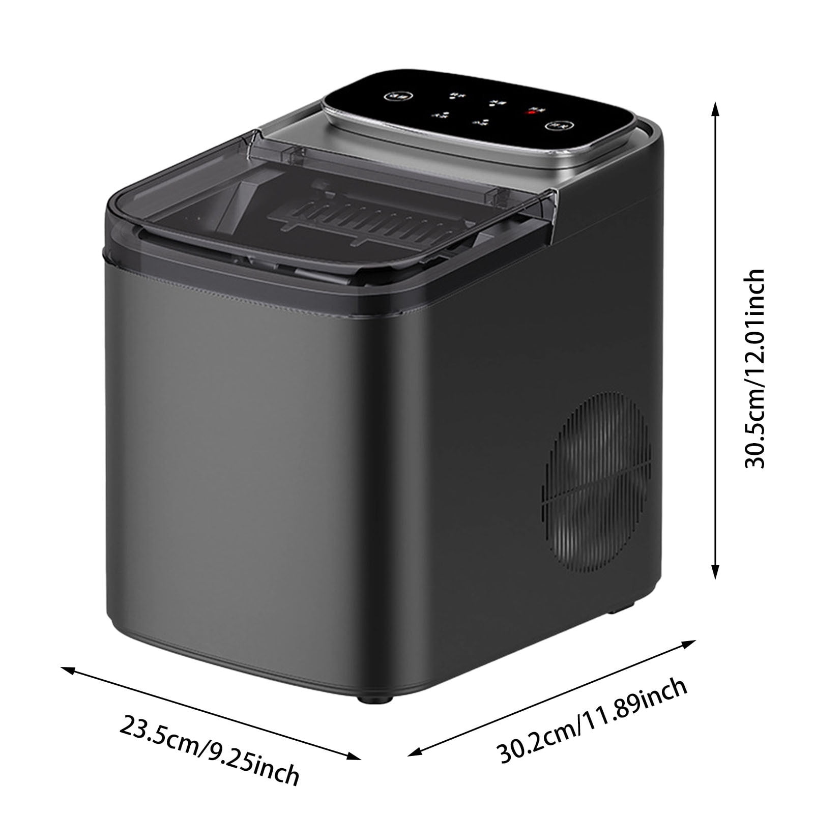 LANBB Countertop Ice Maker, Self-Cleaning Portable Ice Make Machine with Handle and Ice Scoop, Ice Cubes, 9Pcs/6Min 26Lbs/24H for Home/Office/Bar/Party (Black)