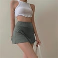 thumbnail image 3 of Txlixc Minifalda de tenis para mujeres, minifalda de cintura alta con pantalones cortos forrados Txlixc moda, 3 of 7