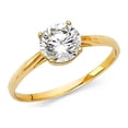 thumbnail image 2 of 14k White Gold Round 1 ct CZ Simulated Diamond Solitaire Engagement Ring, 2 of 2
