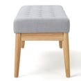 thumbnail image 6 of GZXS Mid-Century Modern Upholstered Bench, 43.5" Button-Tufted Seat with Solid Birch Legs, for Living Room, Entryway, Windows or End of Bed (Light Gray), 6 of 9
