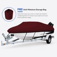 thumbnail image 5 of Seamander 600 Denier Heavy duty Waterproof Boat Cover, Fits boats 23'-24'L x 102"W, V-Hull Fishing Ski Boat Pro Bass Inboard Outboard Trailerable Boat Covers, Burgundy, 5 of 7