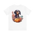 thumbnail image 2 of Autumn Pup: Dachshund & Pumpkins Tee - Unisex Jersey Short Sleeve Tee, 2 of 4