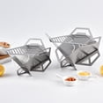 thumbnail image 7 of fsxdhpcsgfc Outdoor Barbecue Rack Triangle Barbecue Stove Household Stainless Steel Card Stove Portable Barbecue Rack Holey Grill Pan Griddle Grill Pan for Grill Sportsmanship Grill Summers Grill, 7 of 7