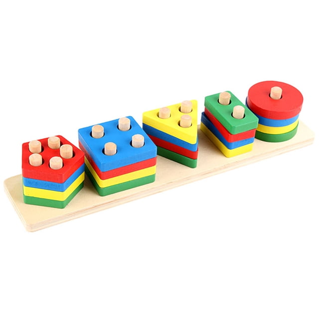 Rompecabezas De Bloque De Clasificación De Color De Bloque De Cognición Geométrica De Madera Para Niños Sweethay FN003923-00