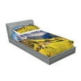 thumbnail image 2 of Ambesonne Nature Fitted Sheet & Pillow Sham Set, Morning at Countryside, Twin, Grey and Green, 2 of 2