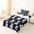 thumbnail image 5 of Homewish Cute Dog Twin Sheets,Navy Black Leopard Print Bedding,3pcs,1 Fitted Sheet and 1 Pillowcase, 5 of 6
