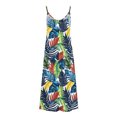 thumbnail image 4 of Ovzne Robes pour Femmes Robe de Plage Robes d'Été pour Femmes Imprimé Sans Manches Col Rond Robe Décontractée Longues Robes de Printemps Imprimée Liquidation, 4 of 5