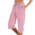 thumbnail image 3 of Delayuji Womens Capri Pant Loose Fit Casual High Waisted Lightweight Baggy Yoga Pants With Pockets Summer, 3 of 6