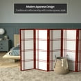 thumbnail image 2 of Red Lantern 4 ft. Short Double Cross Shoji Screen - Rosewood - 5 Panels, 2 of 6