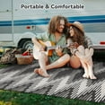 thumbnail image 2 of SIXHOME Outdoor Rug Carpet 5'x8' Waterproof Reversible Patio Rug Portable Modern Indoor Outdoor Rug Plastic Straw Rug for RV Camping Garden Picnic Deck Backyard Boho Porch Decor Black and Gray, 2 of 7