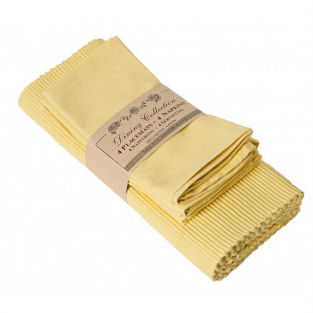 Mr. MJs Trading AG-05309 4 Placemats Plus 4 Napkins Set, Yellow