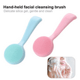 thumbnail image 3 of 4Pcs Facial Cleansing Brush, Silicone Face Scrubber for Deep Cleaning| Exfoliating| Blackhead| Massaging Blackhead Removing Handheld Gentle Exfoliating Facial Cleansing Brush for Girl, 3 of 5