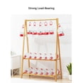thumbnail image 3 of Colourtree 64.2'' H X 46'' W X 2.17'' D Clothing Garment Rack Clothes Rack Wooden with 2 Tier Shelves,Brown, 3 of 5