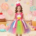 thumbnail image 2 of Weebloom Girls Summer Outfits Cake Dress Candy Theme Tutu Skirt Girl Childrens Party Performance Ballerina Outfit Girl Clothes Set Size 10-12 Years Pink, 2 of 6