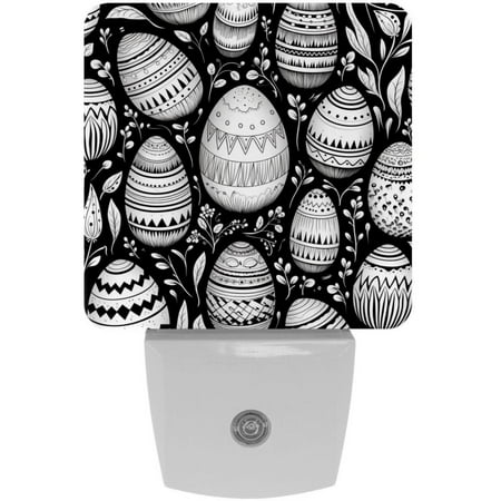

Black and White Easter LED Square Night Lights - Small and Stylish Energy-Saving Lamps